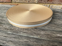Camel and White 25mm Webbing