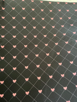 Black with Pink Hearts Bonded Poly Nylon