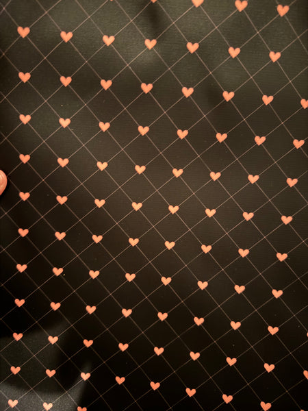 Black with Pink Hearts Bonded Poly Nylon Pre order