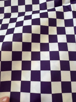 Purple and White Check Bonded Poly Nylon