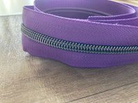 Gunmetal on Iris Zipper Tape