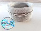 Silver on Silver number 5 zipper tape