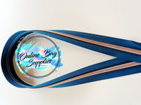 Rose gold with teal number 5 zipper tape