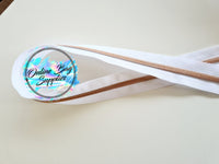 Rose Gold on White Zipper Tape