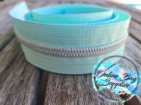 Seafoam Iridescent Zipper Tape