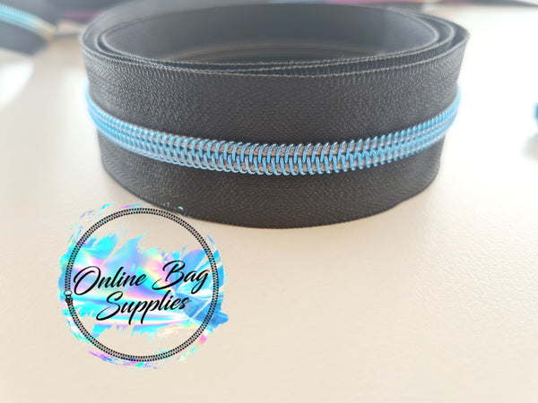 Metallic Blue zipper tape