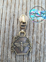 Floral Bee Zipper Pull - Exclusive Design
