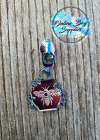 Floral Bee Zipper Pull - Exclusive Design