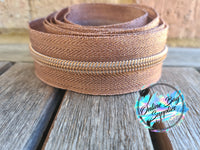 Metallic Rose Gold Number 5 Zipper Tape