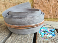Rose Gold on Medium Grey