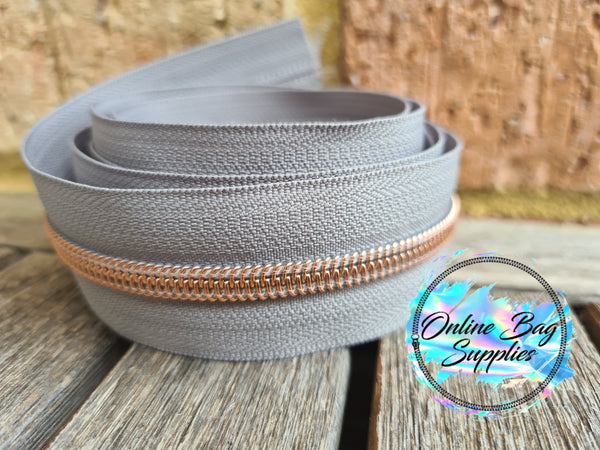 Rose Gold on Medium Grey