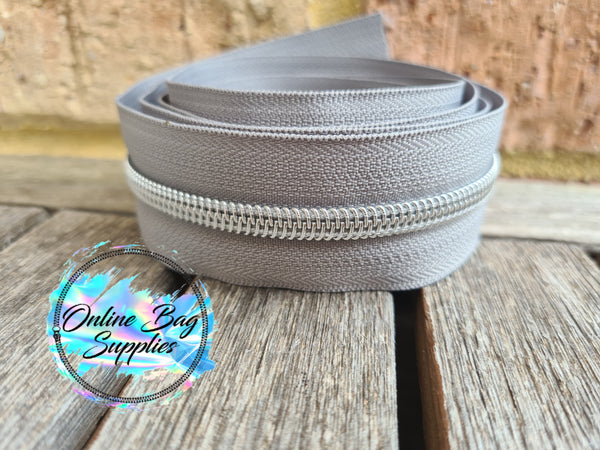 Silver on Medium Grey